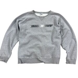 Vintage Old Navy Sweatshirt Distressed Faded Spell Out Mens 2XL Crewneck Y2K